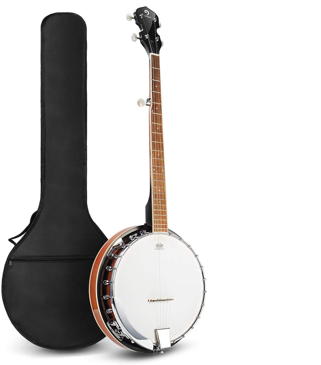 Vangoa 5 String Banjo Guitar With Remo Head Closed & Solid Back